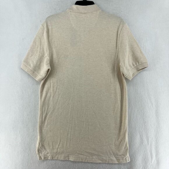 Chaps Ralph Lauren Polo Shirt Men's Sz S Oatmeal Cream High Low Hem Short Sleeve - Picture 2 of 13